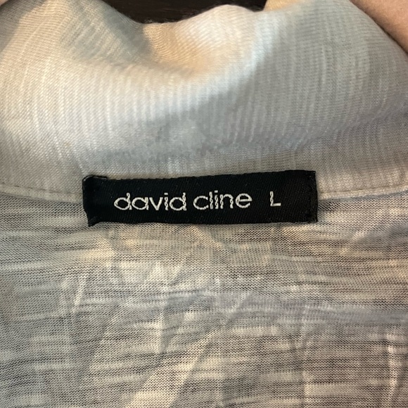 David Cline Shirt Button Up Rhinestone Gray Black Crushed Bleach Size Large - Picture 6 of 6